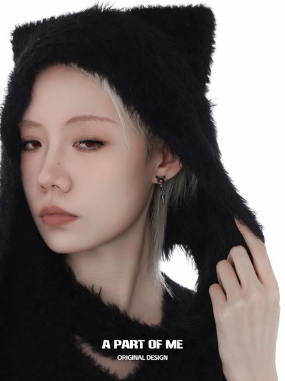 Dark Kitten Cone Earrings