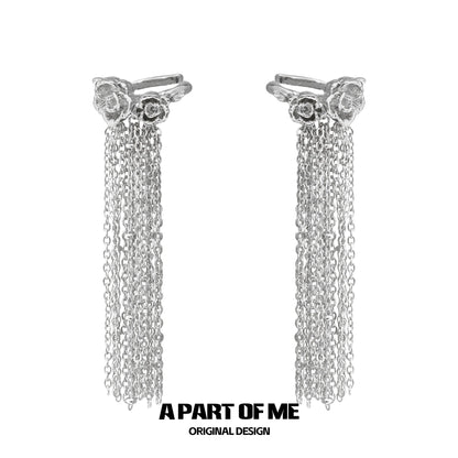 Floral Heart Fringe Ear Cuffs