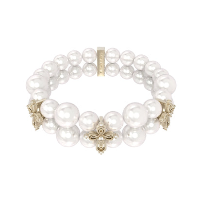 Vintage Cross Pearl Bracelet