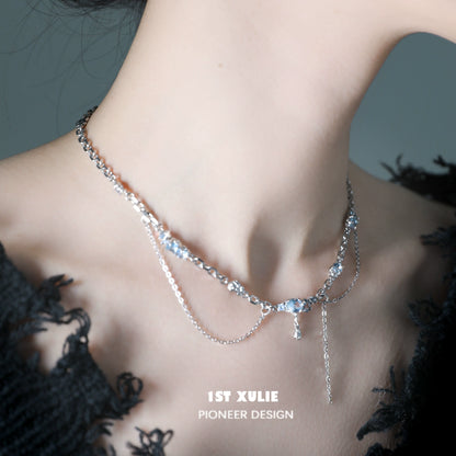 Sea Breeze Zircon Clavicle Necklace