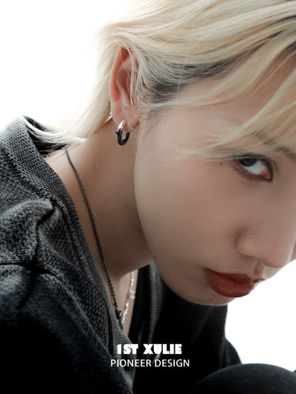 Y2K Black-White Fire Earrings