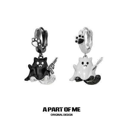 Kitten Ghost Couple Earrings