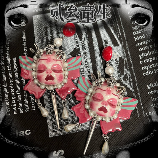 Earrings & Ear Cuffs-Two Three Children's Original Handmade Spice Girls Niche Design Sense Millennium Subculture Girls Earrings Earrings Design