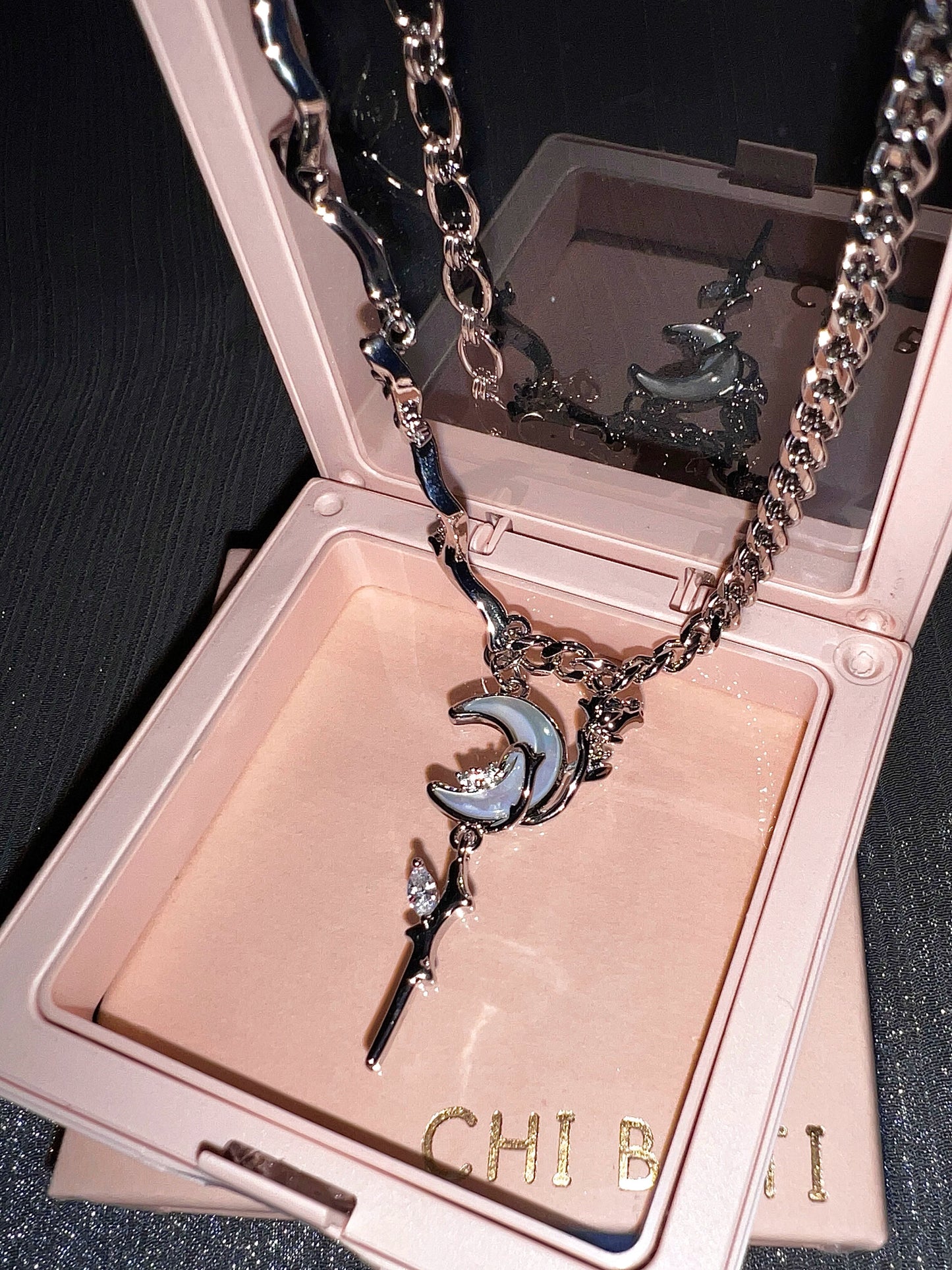"Rose Luna" Zircon Necklace
