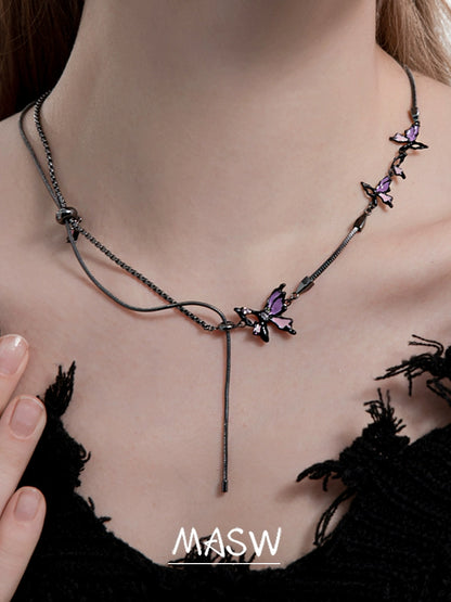 Colorful Butterfly Earrings & Necklace