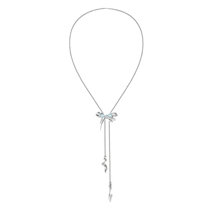 Blue Butterfly Pearl Necklace