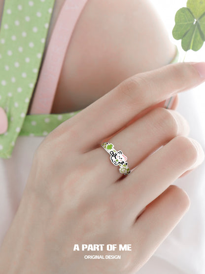 Clover Cat Puppy Couple Rings