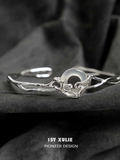 Gentle Time Agate Silver Bracelet