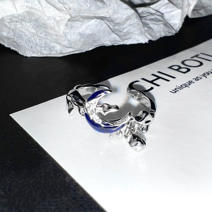 "Moon Clouds" Blue Ring