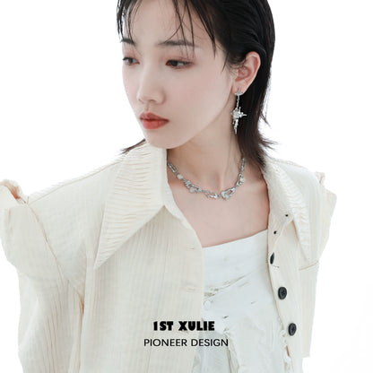 Luminous Agate Cross Earrings