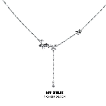 Dream Butterfly Manor Silver Necklace