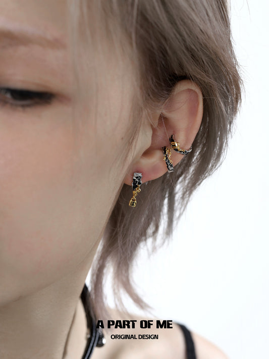 Gold Lock & Key Earrings