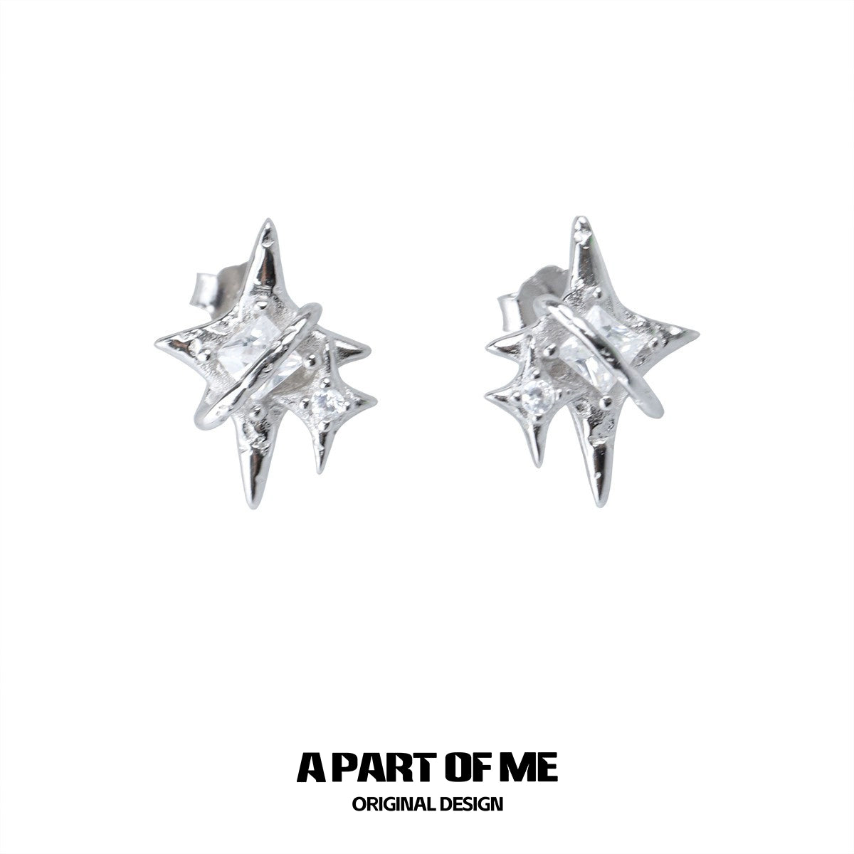 Sparkling Star Stud Earrings