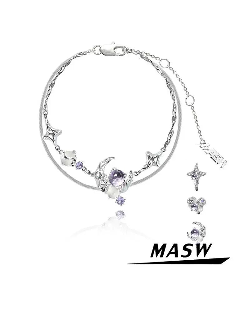 Starry Sky Purple Moon Bracelet