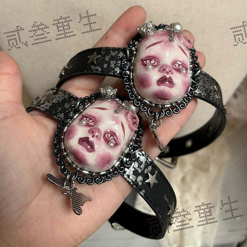 Choker-Two Three Children's Original Handmade Design Gothic Neck Chain Gift Diablo Baby Necklace Ya Choker