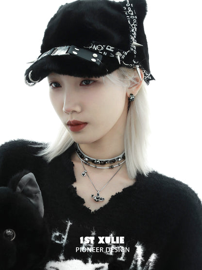 Y2K Rebel Punk Cat Earrings