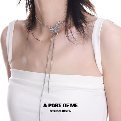 Haze Blue Butterfly Necklace