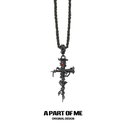 Thorned Rose Sword Necklace