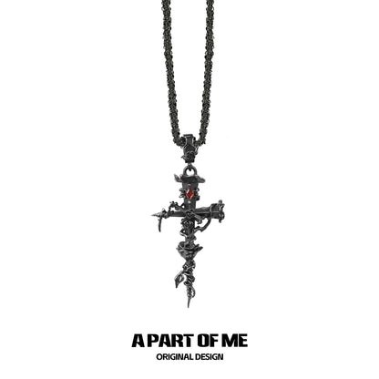 Thorned Rose Sword Necklace