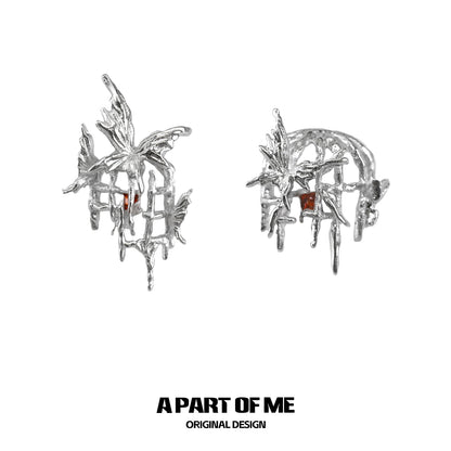 Y2K Birdcage Butterfly Earrings