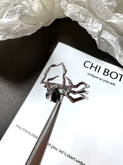 "Dark Spider" Zircon Ring