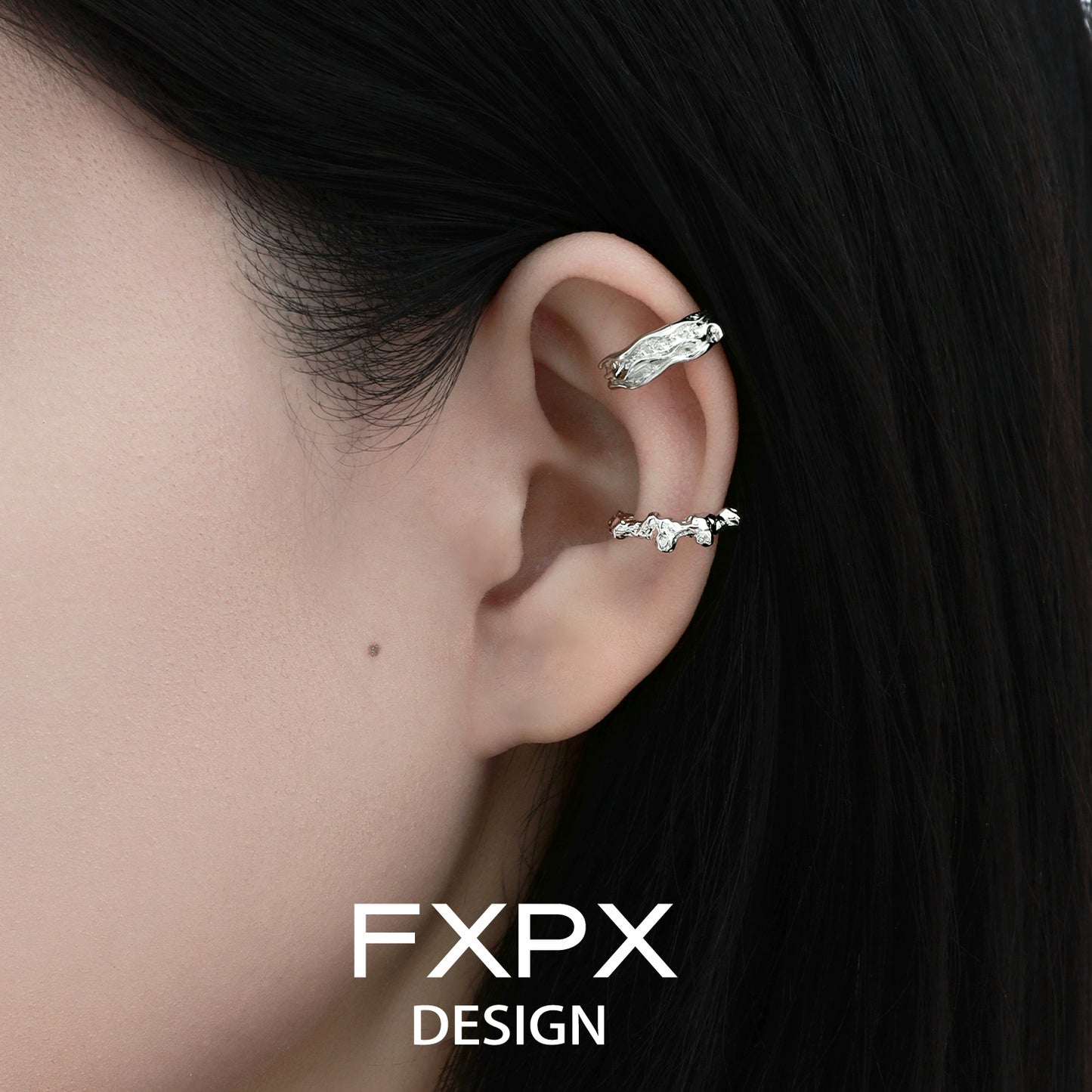 Niche Texture Silver Ear Clip