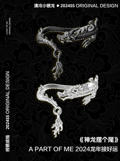 Cool Silver Dragon Ring