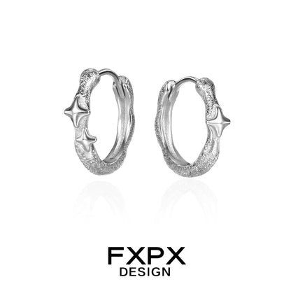 Shattered Star Silver Earrings