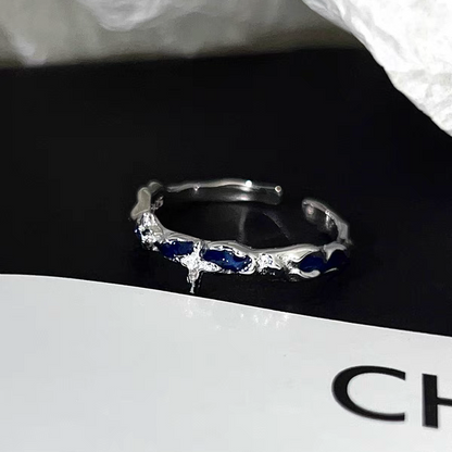 "Blue Galaxy" Starburst Ring