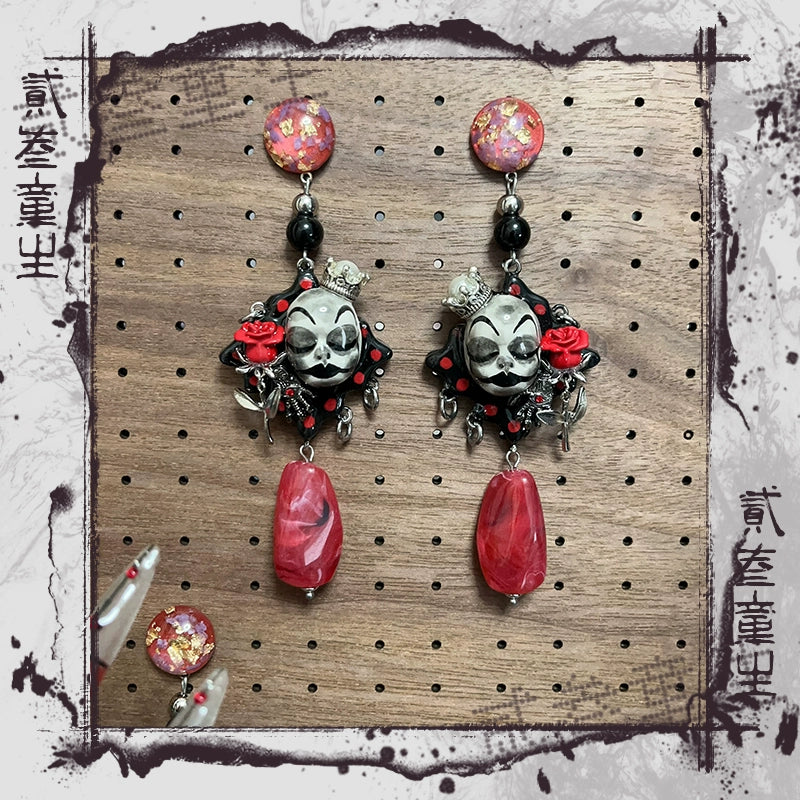 Earrings & Ear Cuffs-Ersan Tongsheng Original Earrings Fashion Personality Repair Clown Dark Wind Premium Earrings Niche Design Earrings