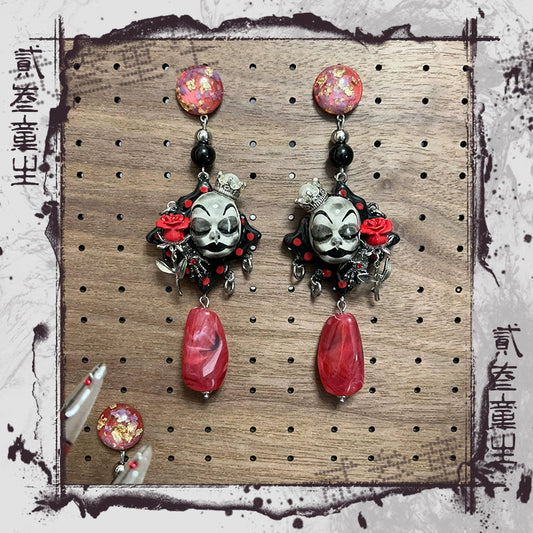 Earrings & Ear Cuffs-Ersan Tongsheng Original Earrings Fashion Personality Repair Clown Dark Wind Premium Earrings Niche Design Earrings