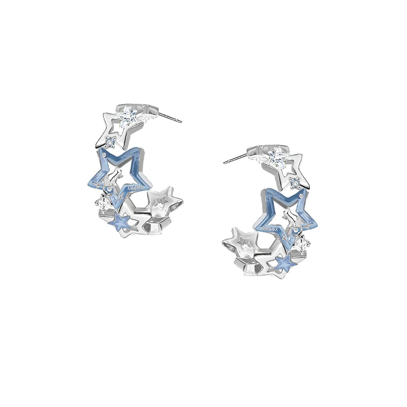 Mystic Blue Star Earrings