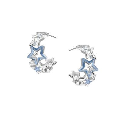 Mystic Blue Star Earrings