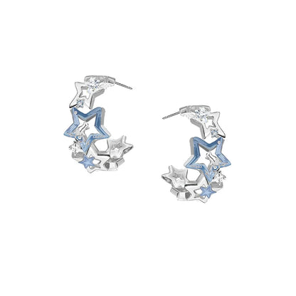 Mystic Blue Star Earrings