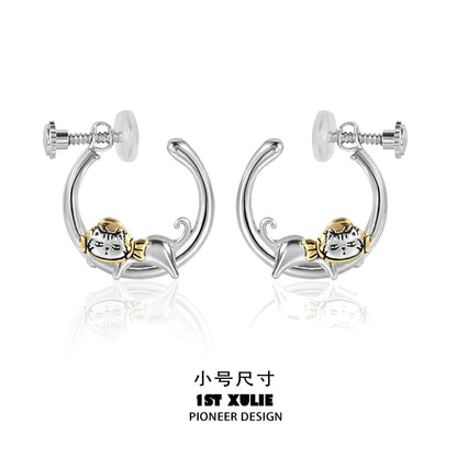 Cute Cat Loop Earrings