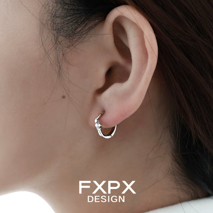 Mirror Square Silver Earrings