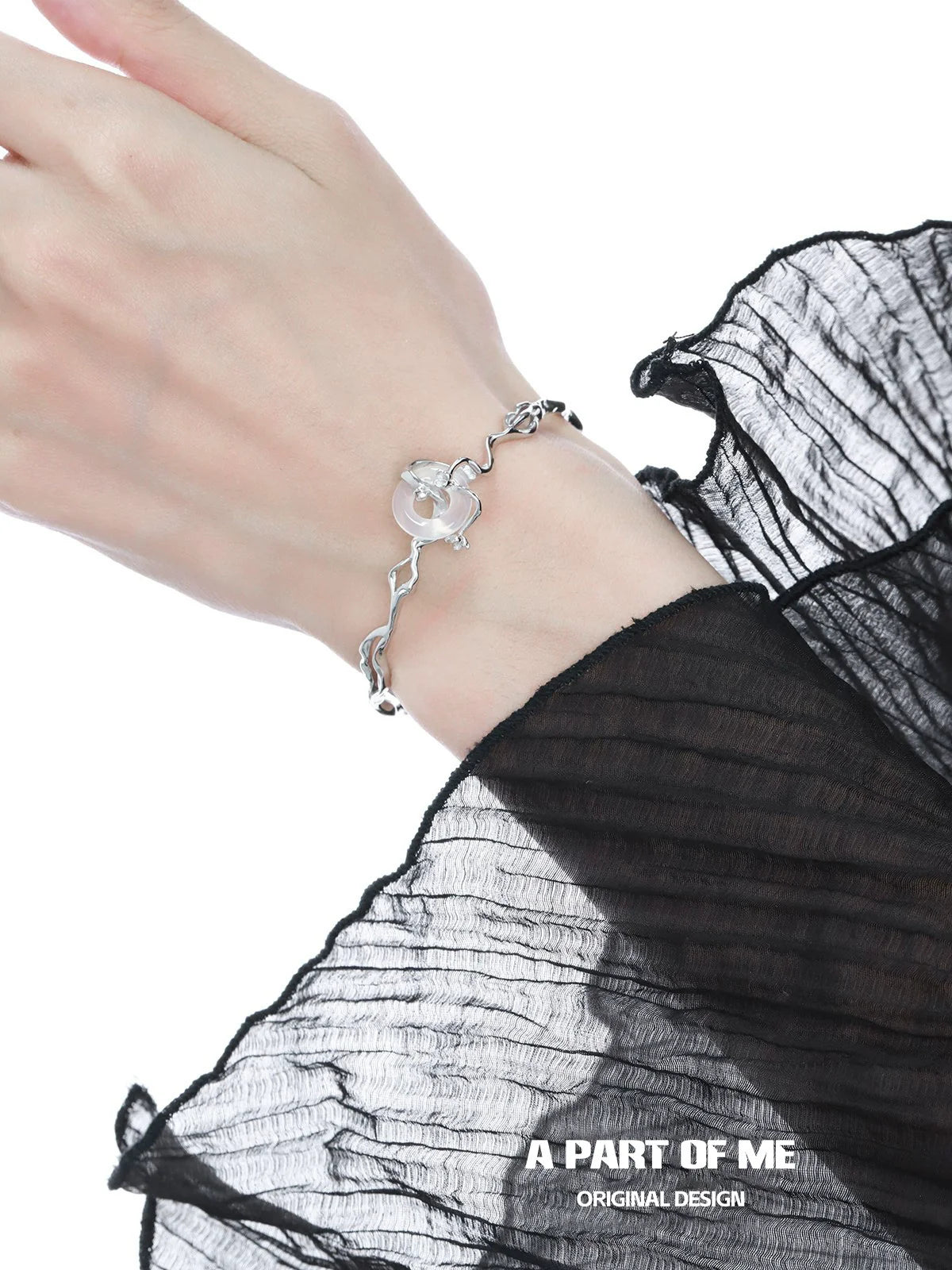 Chalcedony Laurel Silver Bracelet