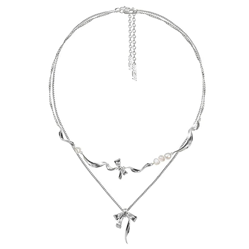 Baroque Pearl Bow Necklace