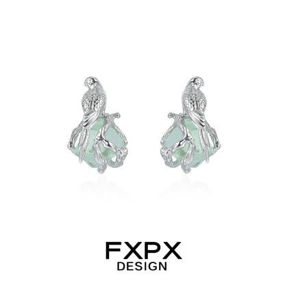 Flying Bird Fluorite Earrings