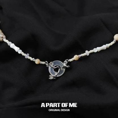 Laurel Chalcedony Silver Necklace