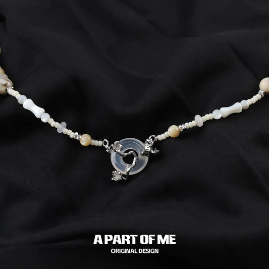 Laurel Chalcedony Silver Necklace