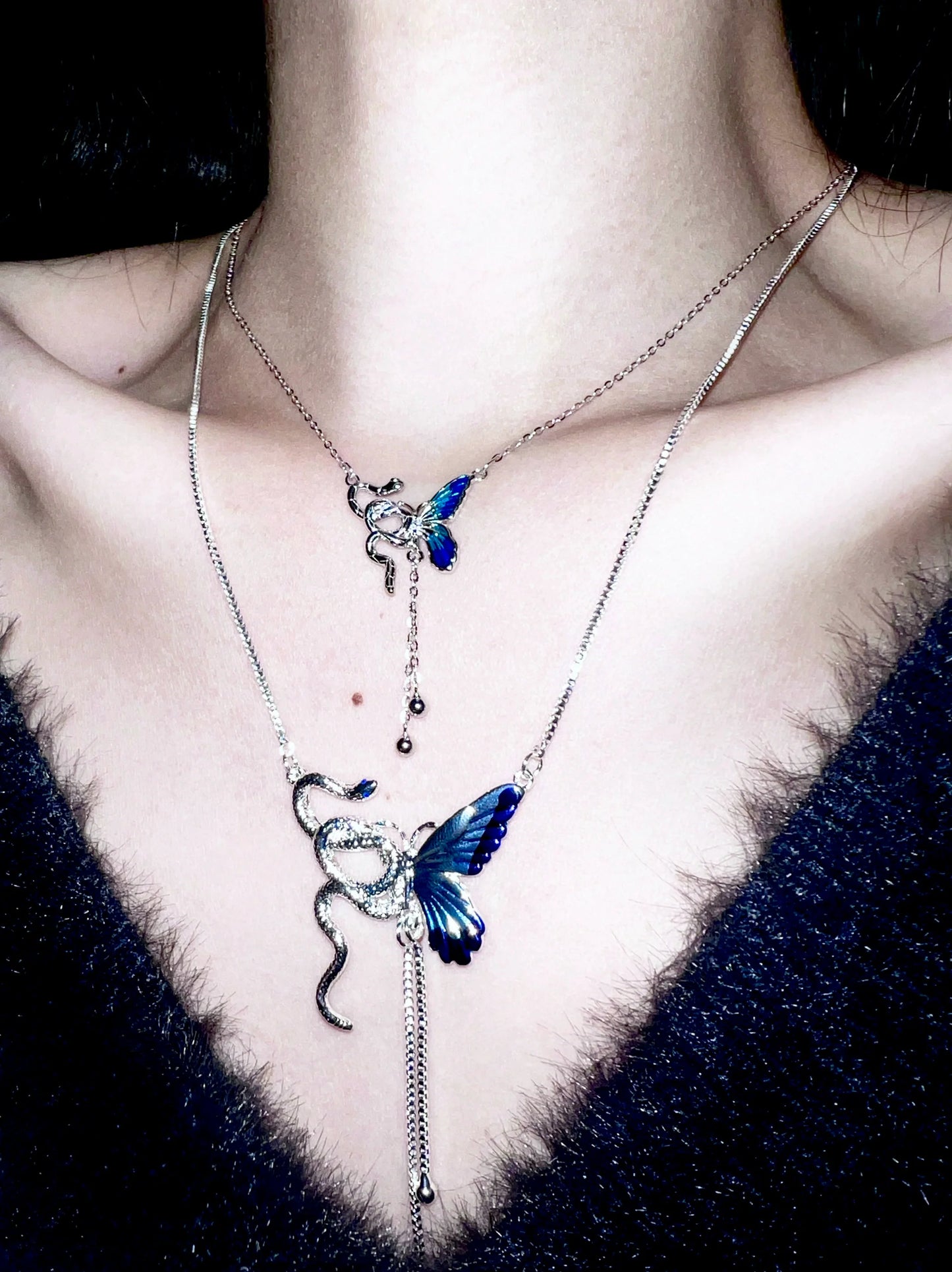 "Snake & Butterfly" Splicing Necklace