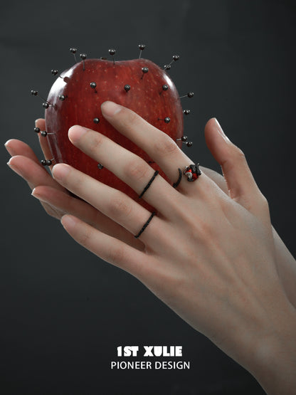Gothic Taboo Apple Snake Ring