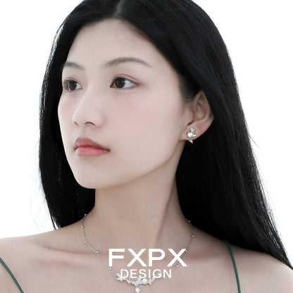 Frostwing Butterfly Pearl Earrings