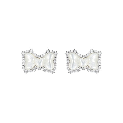 Bow Fritillary Pearl Earrings