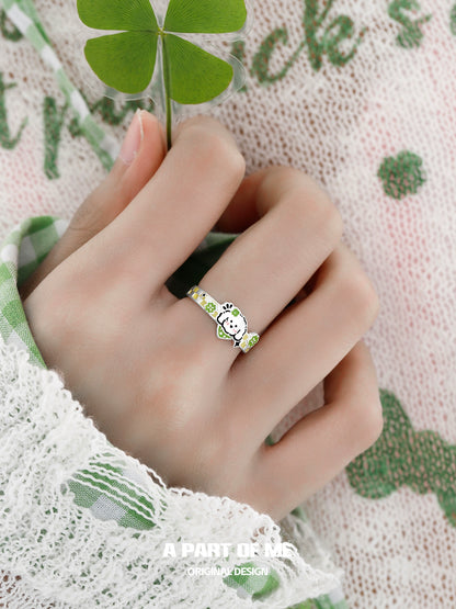 Clover Cat Puppy Couple Rings