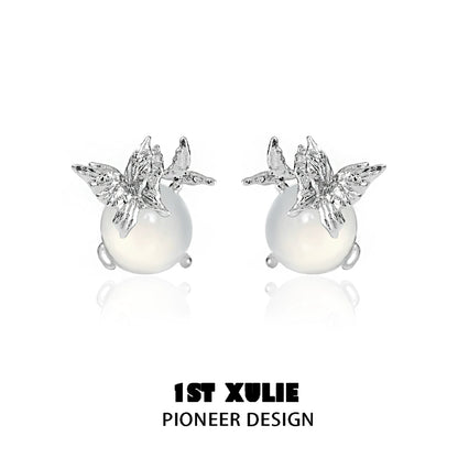 Butterfly Haven Silver Stud Earrings