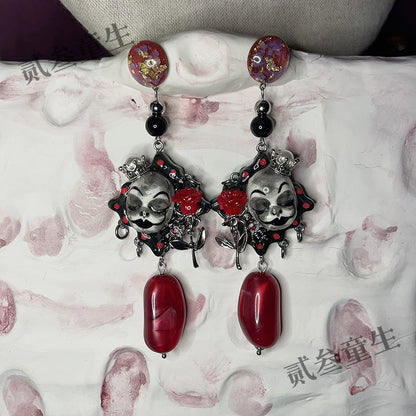 Earrings & Ear Cuffs-Ersan Tongsheng Original Earrings Fashion Personality Repair Clown Dark Wind Premium Earrings Niche Design Earrings