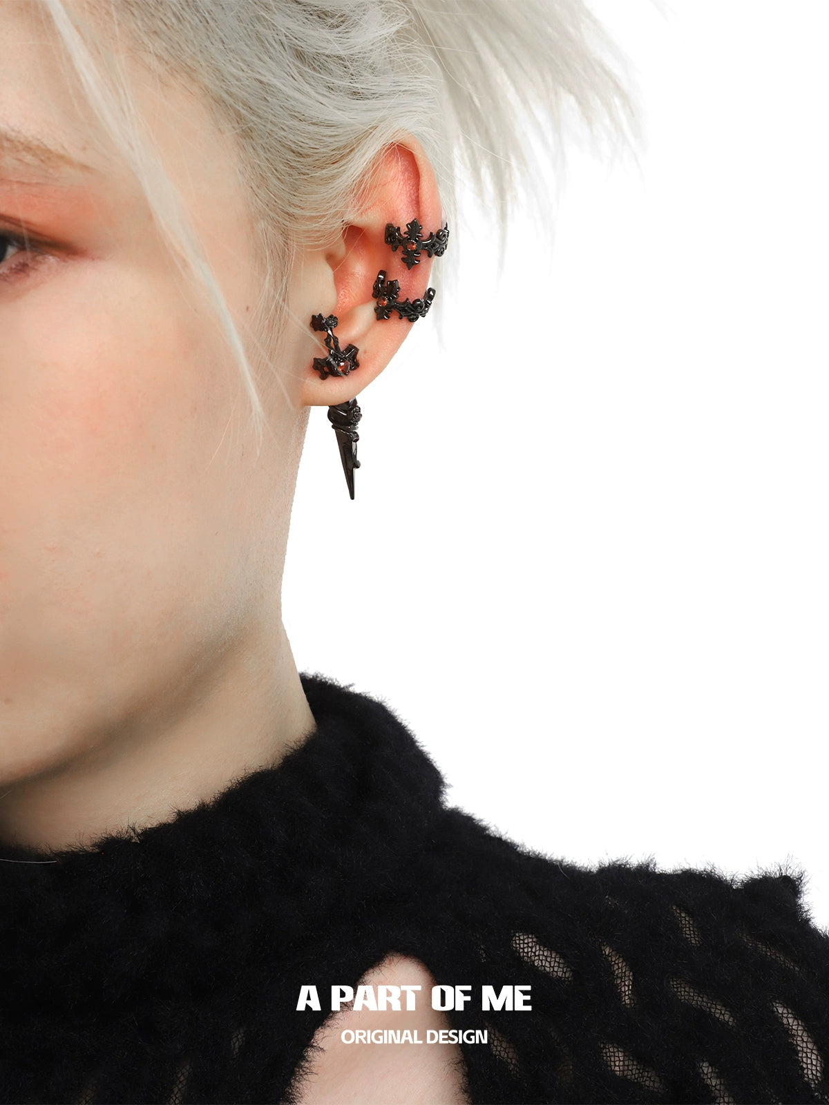 Rose Sword Piercing Earrings