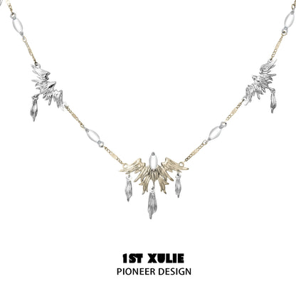Y2K Magic Wings Feather Necklace